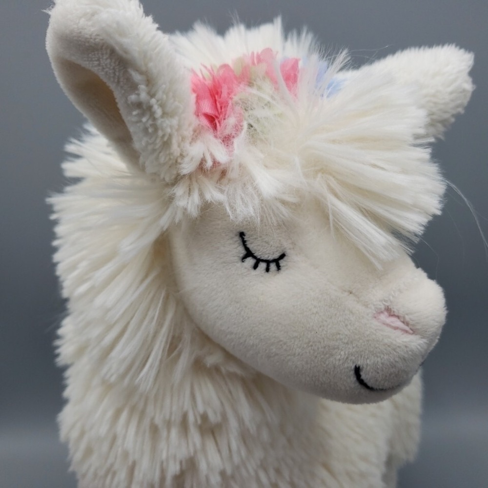 Llama Stuffed Animal Toy Anthropologie Plush Off White 14" Super Soft & Cozy - Picture 7 of 12